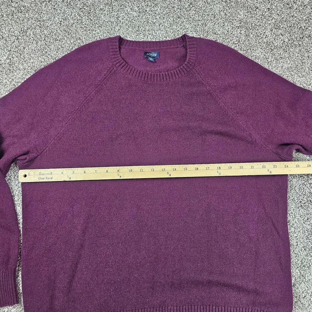 J Crew Sweater Mens XL Purple Wool Blend Crewneck Pullover Raglan Preppy